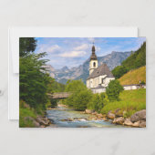 渓流景観を持つ山岳教会 マグネット招待状 (正面)