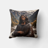 渓流風景の中のイエス像 クッション (裏面)