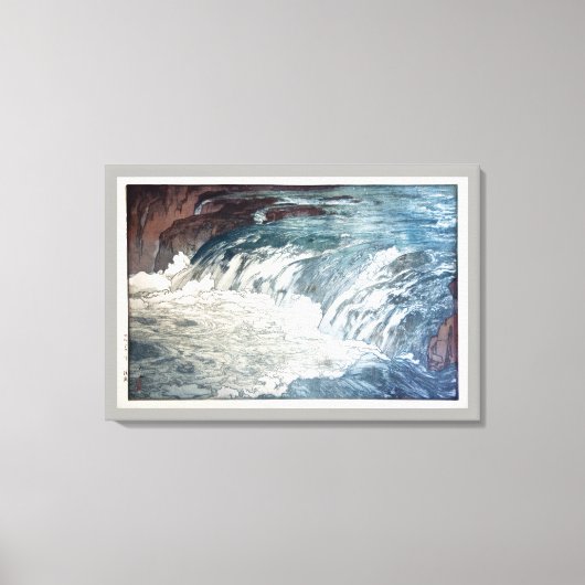 渓流，ラピッド，吉田博，ウッドカット キャンバスプリント (正面)