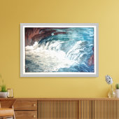 渓流，ラピッド，吉田博，ウッドカット キャンバスプリント (インサイチュ (リビング))