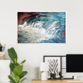 渓流，ラピッド，吉田博，ウッドカット ポスター (ホームオフィス)