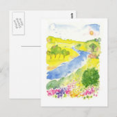 渓谷のストリーム ポストカード (正面/裏面)