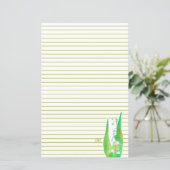 渓谷のユリのモノグラム緑の文房具 (スタンド正面)