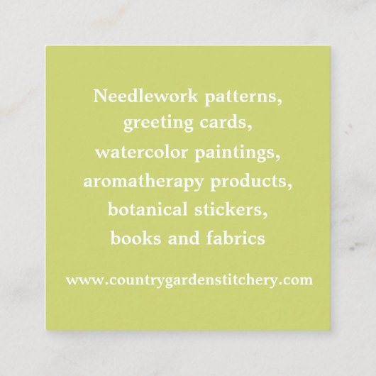 渓谷のユリ植物水色の花 スクエア名刺 (裏面)