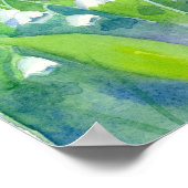 渓谷のユリ水色の花 ポスター (角)