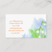 渓谷のユリ水色の花 名刺 (裏面)