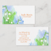 渓谷のユリ水色の花 名刺 (正面/裏面)