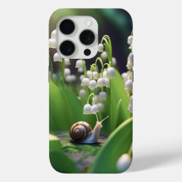 渓谷のリリーとカタツムリの携帯電話ケース iPhone 15 PROケース