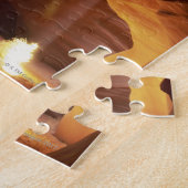 渓谷の床のtumbleweedに当る太陽光線 ジグソーパズル (側面)