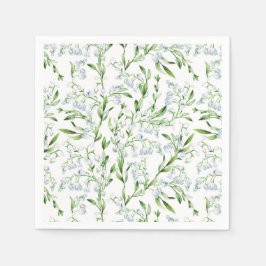 渓谷の花の水彩リリー スタンダードカクテルナプキン