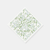 渓谷の花の水彩リリー スタンダードカクテルナプキン (角)