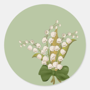 渓谷の花の花束のユリ ラウンドシール