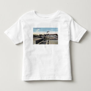 渓谷の製材製造所場面 トドラーTシャツ
