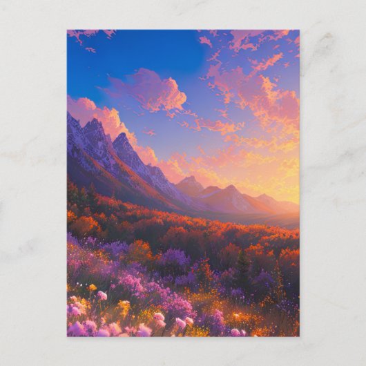 渓谷の魔法のカラフル魅力 ポストカード (正面)