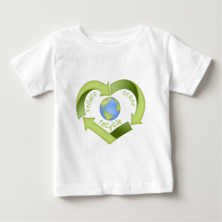 減らして下さい、再使用して下さい、リサイクルして下さい ベビーTシャツ