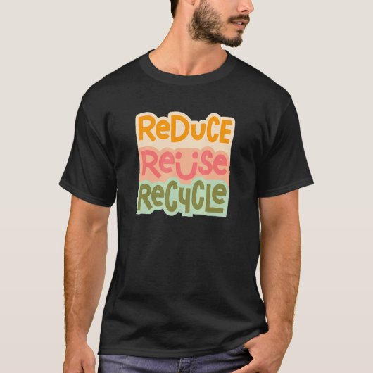 減ら再利用とリサイクル環境保護論者の気候Ch Tシャツ (正面)