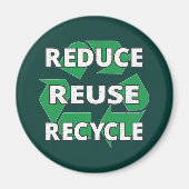 減ら再利用リサイクルアースデイ毎日ヴィンテージ マグネット (正面)