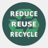 減ら再利用リサイクルアースデイ毎日ヴィンテージ ラウンドシール (正面)