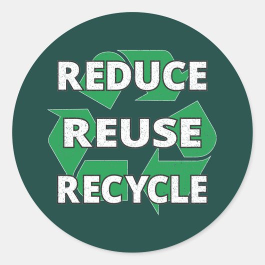 減ら再利用リサイクルアースデイ毎日ヴィンテージ ラウンドシール (正面)