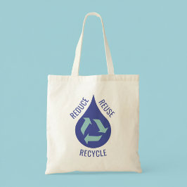 減ら再利用リサイクルウォータードロップキャンバス トートバッグ