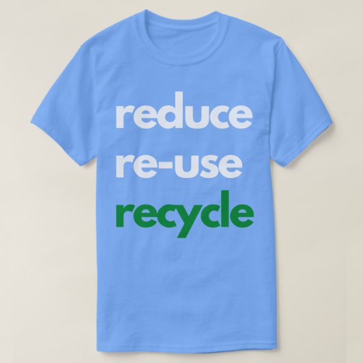 減ら再利用リサイクルデザイン Tシャツ (デザイン正面)