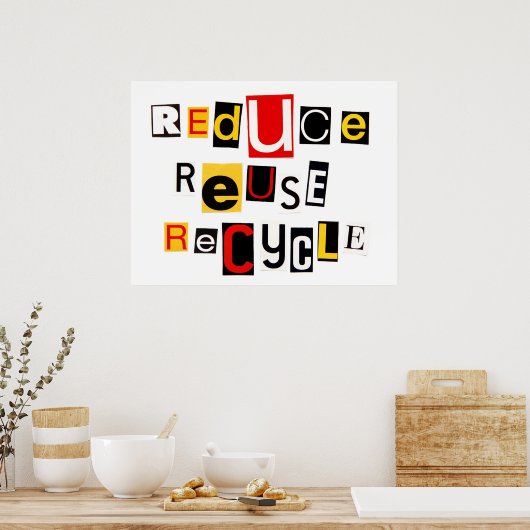 減ら再利用リサイクルポスター ポスター (キッチン)