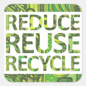 減ら再利用リサイクル環境にやさしいことをしようシール スクエアシール (正面)