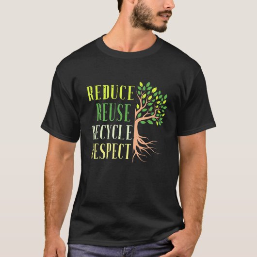 減ら再利用リサイクル環境危機環境 Tシャツ (正面)