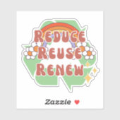 減ら再利用70sヒッピー再生リサイクル シール (シート)