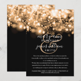 減ら変更金ゴールドきらめく·ライト 招待状
