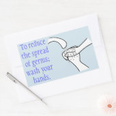 減ら菌の広がり、手を洗う 長方形シール (封筒)
