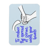 減ら菌を広げ、手を洗う マグネット (縦)