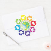 減ら、再利用、リサイクルシール ラウンドシール (封筒)