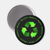 減ら、再利用、リサイクル磁石 マグネット (正面/裏面)