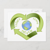 減ら,再利用,リサイクル ポストカード (正面/裏面)