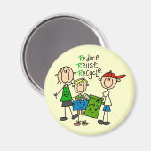 減ら、再利用、リサイクルTシャツ、ギフト マグネット (正面/裏面)