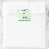 減ら、再利用、リサイクルWord Cloud スクエアシール (バッグ)