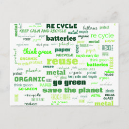 減ら、再利用、リサイクルWord Cloud ポストカード