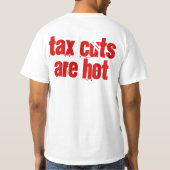 減税は熱いティーです Tシャツ (裏面)
