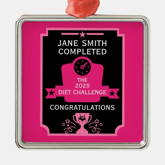 減量おめでとう メタルオーナメント (正面)