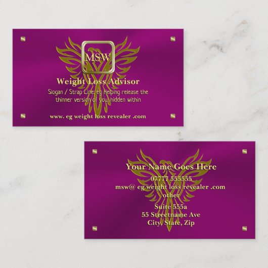 減量の顧問、金正方形、上昇のフェニックス 名刺 (正面/裏面)