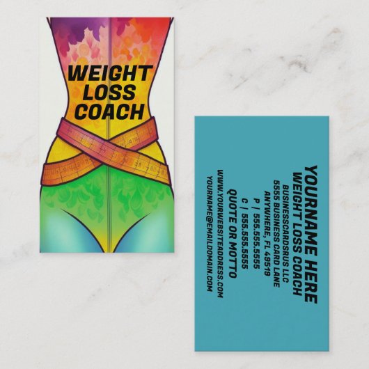 減量カラフルコーチ 名刺 (正面/裏面)