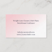 減量コンサルタントのスリミング 名刺 (裏面)