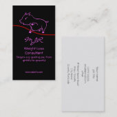 減量コンサルタント – ピンク色の可愛いピギーロゴ 名刺 (正面/裏面)