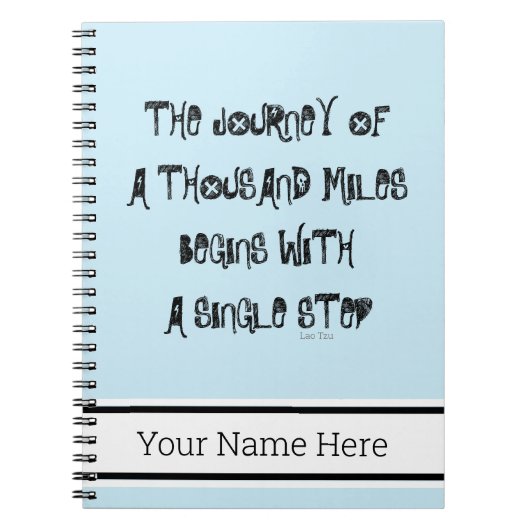 減量ジャーナル青、ダイエットの刺激のノート ノートブック (正面)