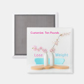 減量ダイエットゴール花 マグネット (正面/裏面)