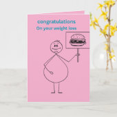 減量ピンクおめでとうございますおもしろい カード (黄色い花)