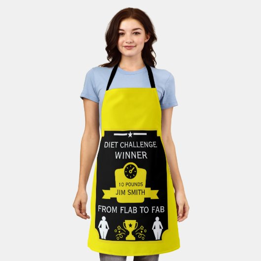 減量祝い エプロン (着用した状態)