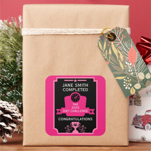 減量祝い スクエアシール (クリスマス)