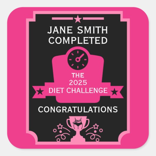 減量祝い スクエアシール (正面)